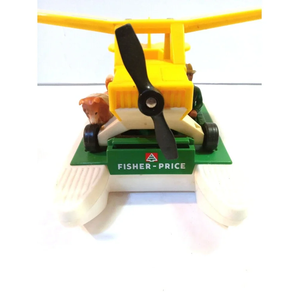 Vintage Fisher Price Adventure People Yellow Patrol Ranger PLANE 307 &Boat 1976